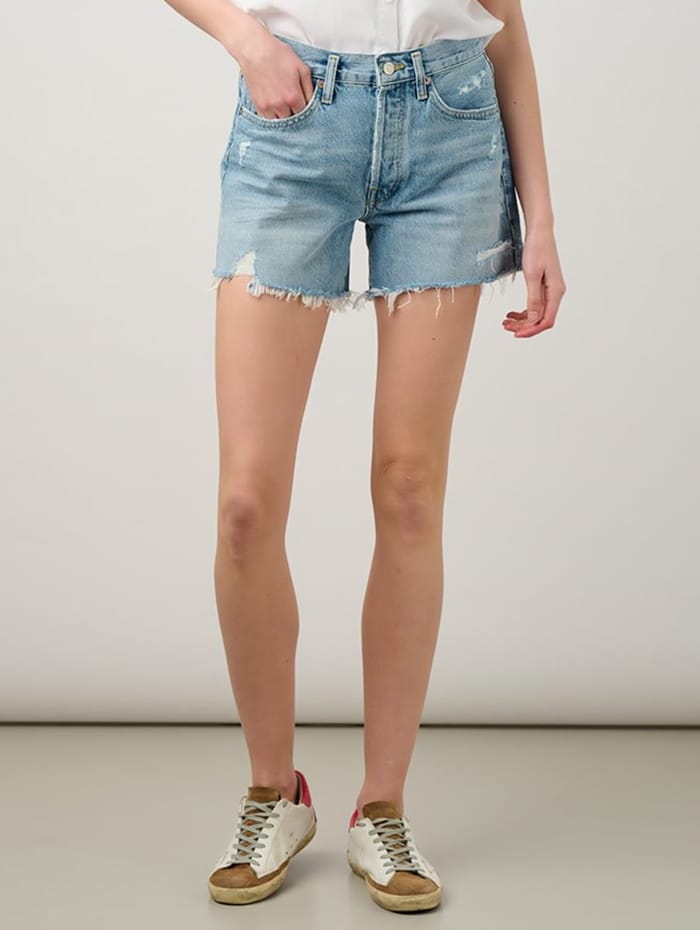 High waisted denim shorts uk best sale